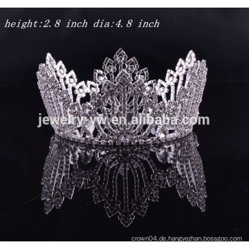 Fancy Haarzusätze voller runder Rhinestone Braut-Tiara Hochzeit Haar Krone